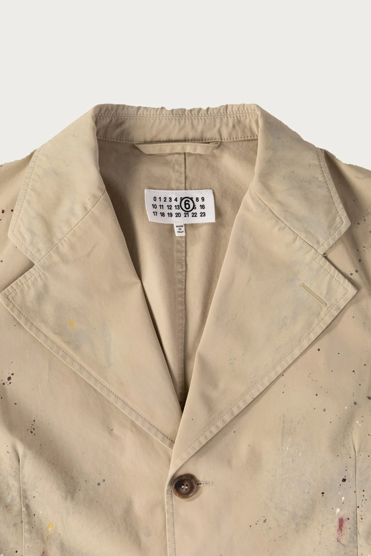 Single Breasted Paint Splatter Jacket - Sand Beige sold by Canoe Club product image thumbnail 3