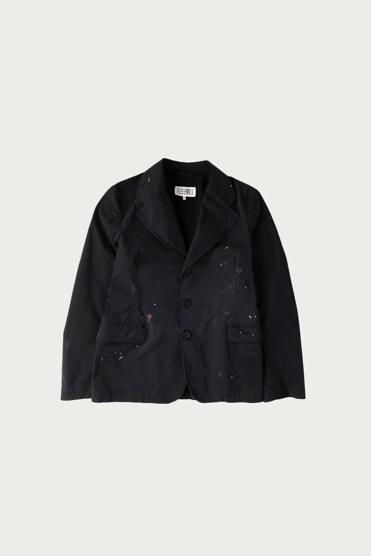 Single Breasted Paint Splatter Jacket - Black sold by Canoe Club