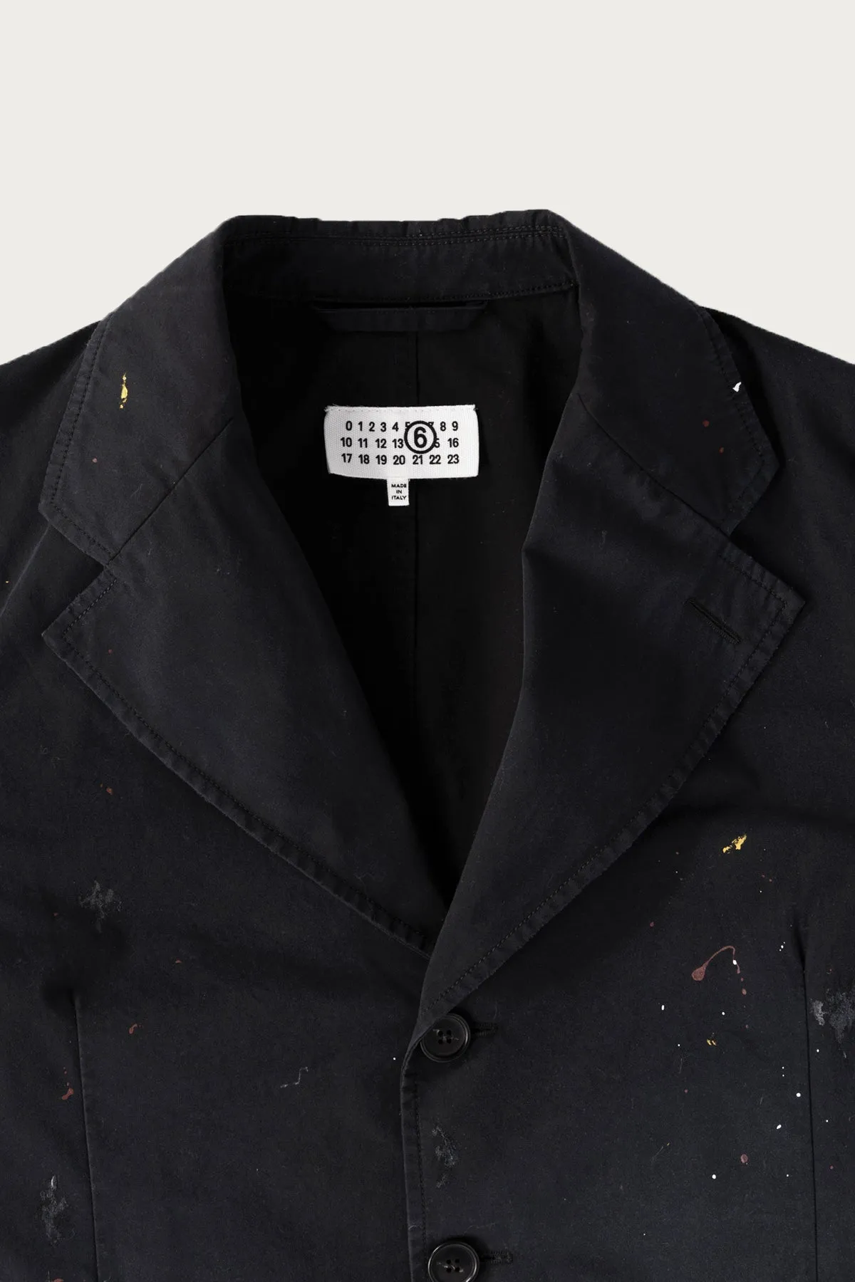 Single Breasted Paint Splatter Jacket - Black sold by Canoe Club product image thumbnail 2