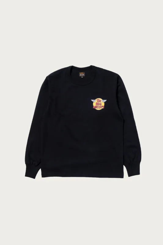 The Real McCoys Logo Tee L/S - Black sold by Canoe Club