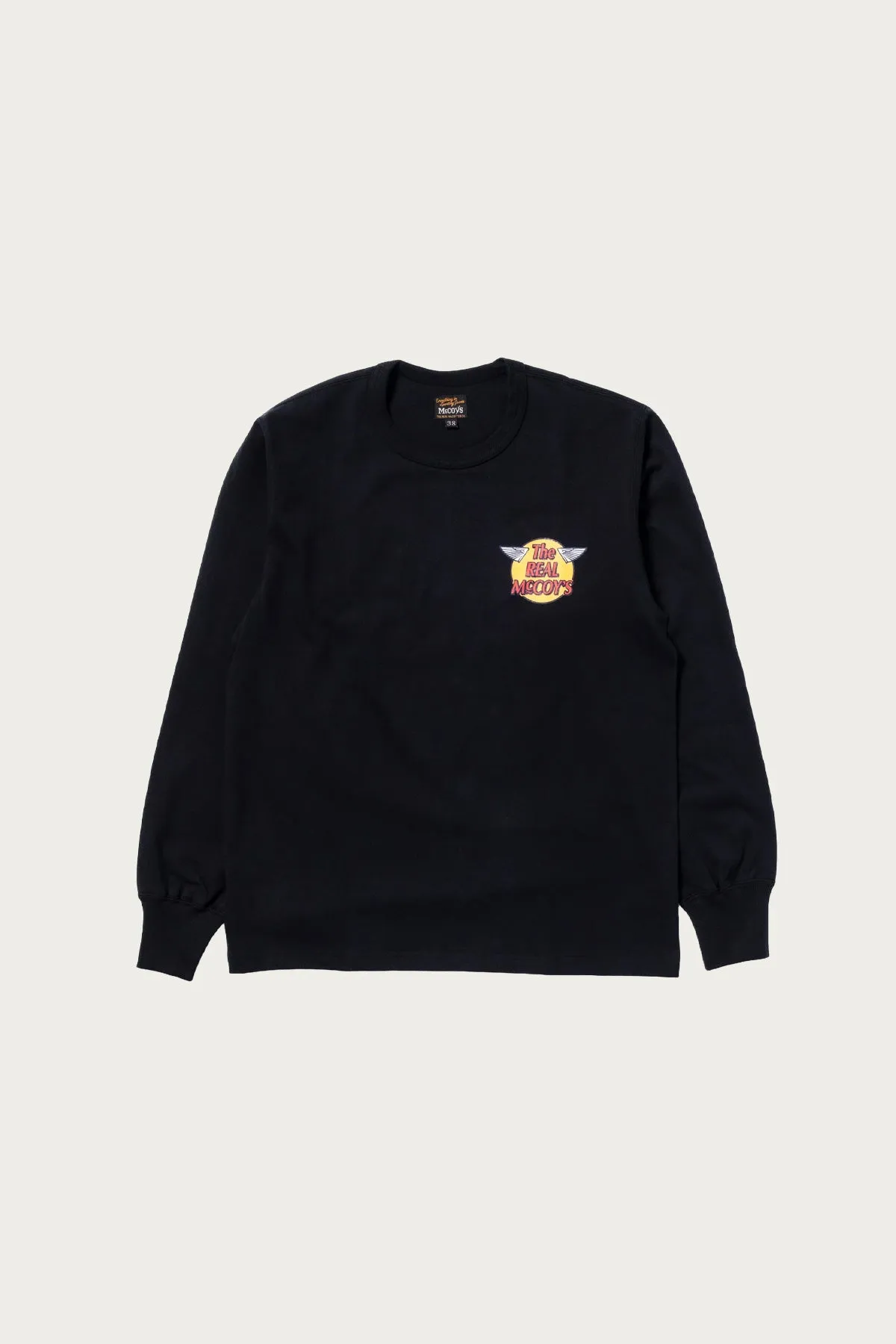 The Real McCoys Logo Tee L/S - Black sold by Canoe Club