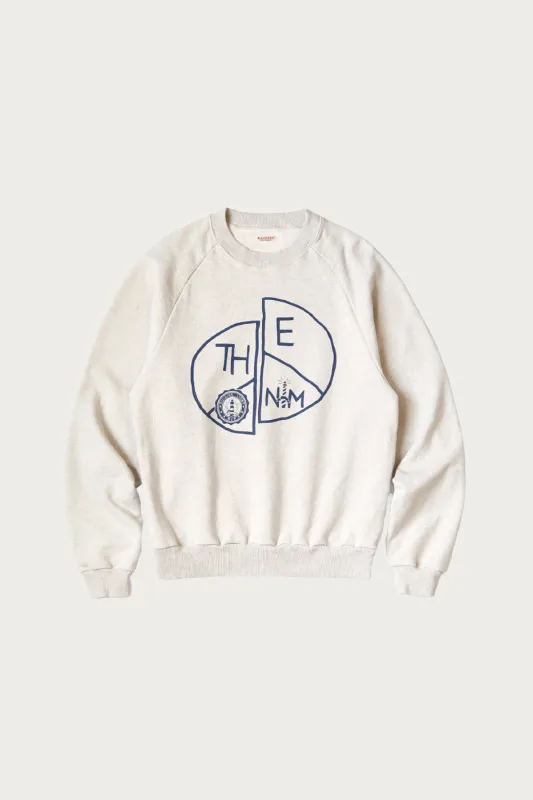 TOP SWT Knit Raglan Crew SWT (TH.D.D.PEACE) - Natural made by Kapital