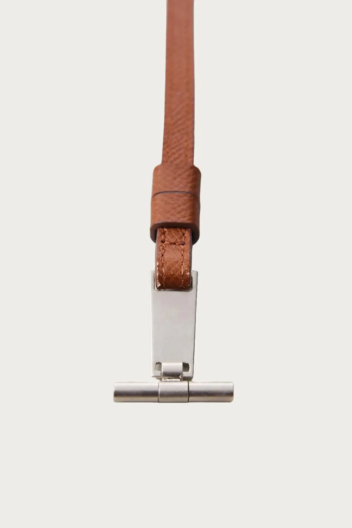L. Days T-Bar & Leather Strap - Long - Brown sold by Canoe Club