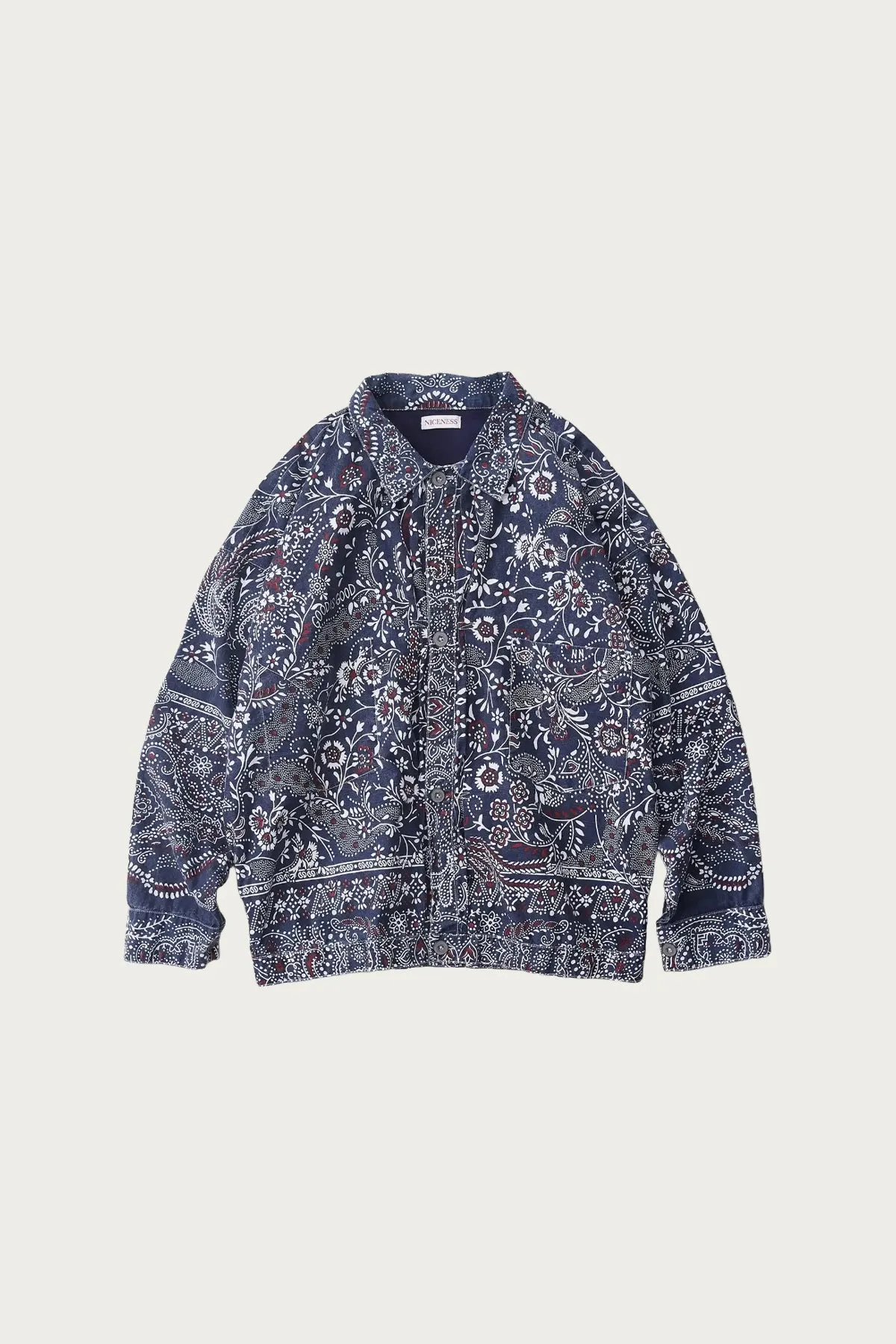 Gyan Bandana Trucker Jacket - Navy sold by Canoe Club