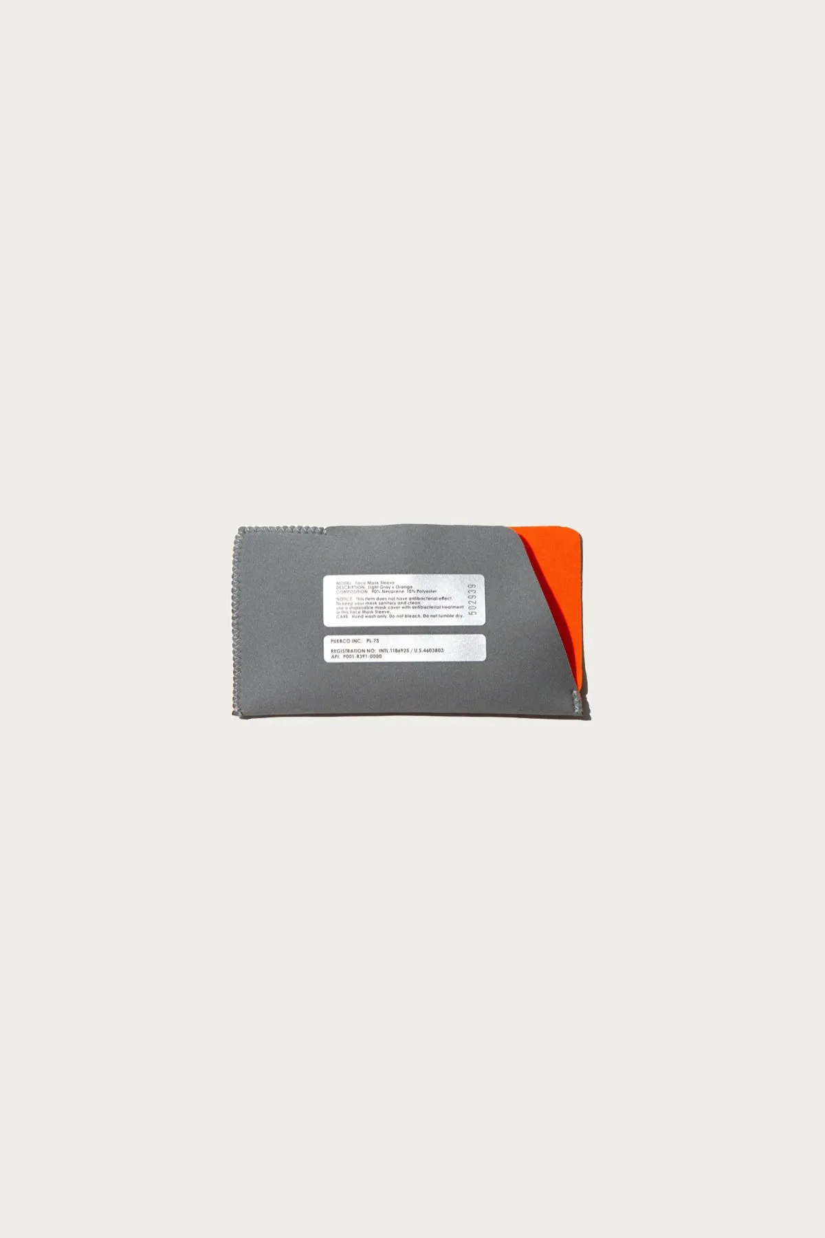 Face Mask Sleeve - Light Gray/Orange sold by Canoe Club