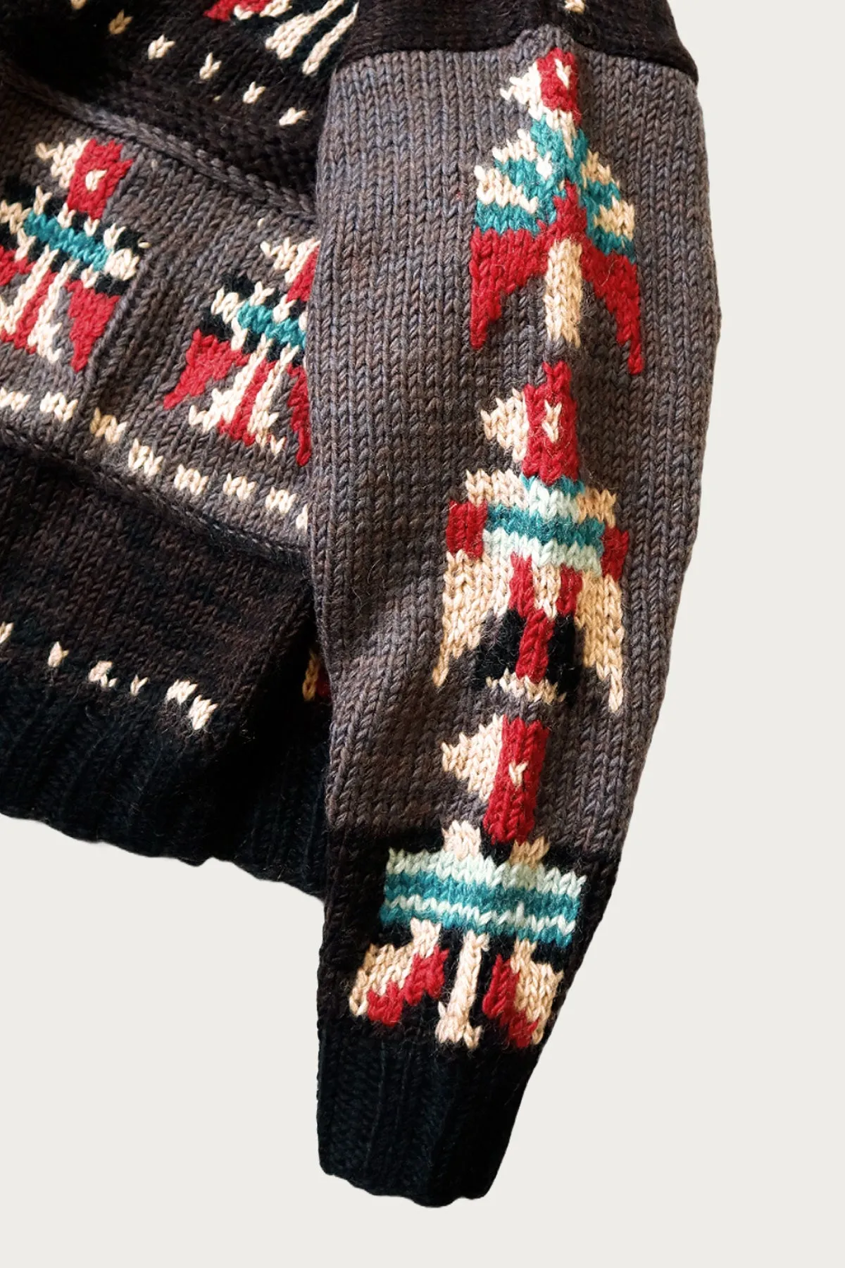 Hand Knit STD Cowichan Crew Sweater - Charcoal sold by Canoe Club product image thumbnail 5