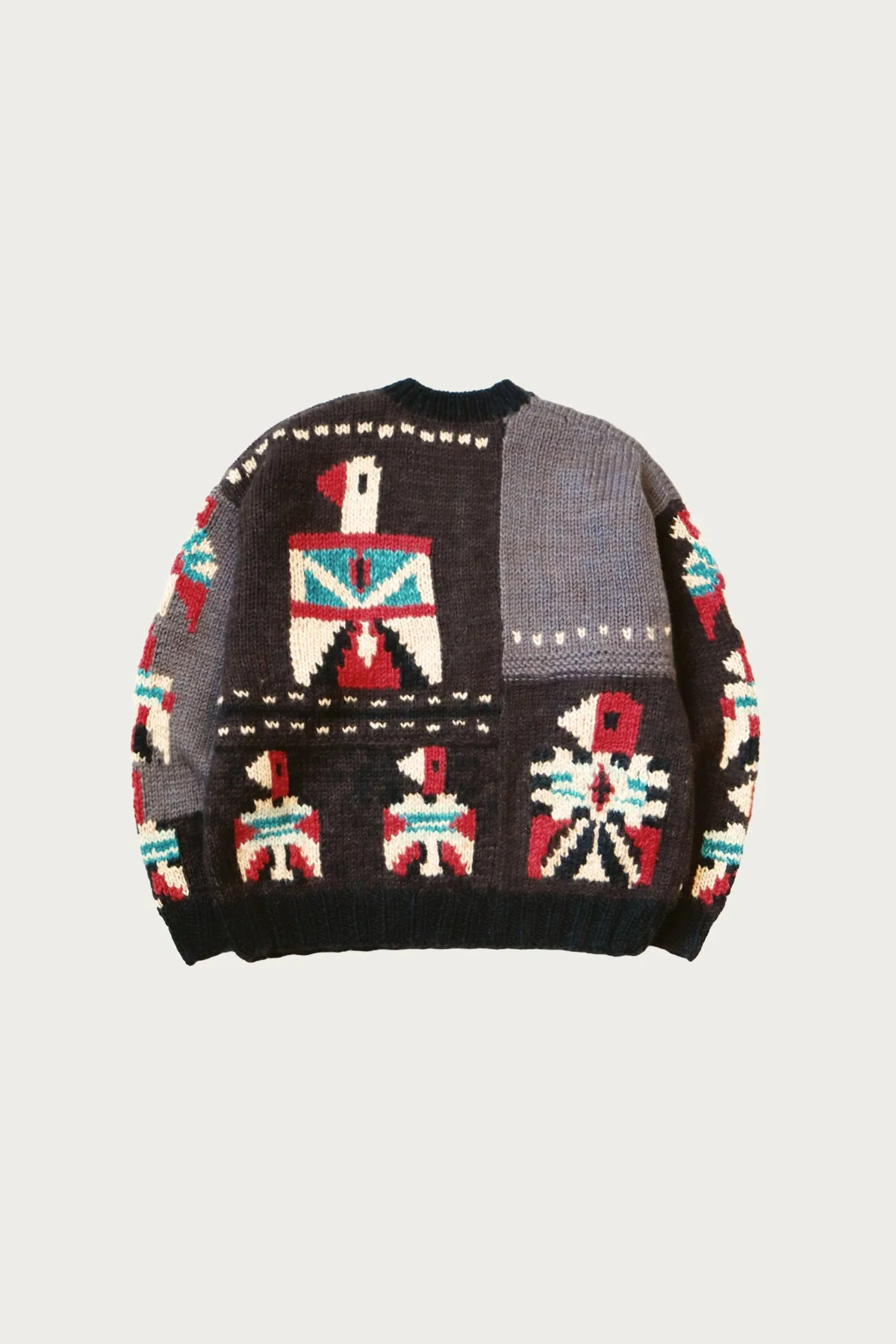 Hand Knit STD Cowichan Crew Sweater - Charcoal sold by Canoe Club product image thumbnail 2