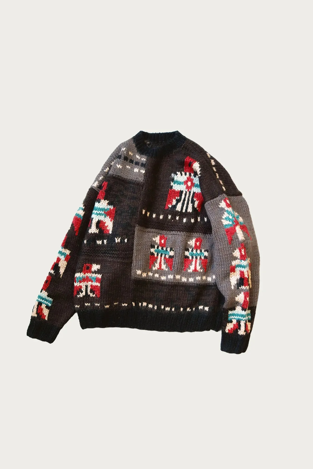 Hand Knit STD Cowichan Crew Sweater - Charcoal sold by Canoe Club product image thumbnail 3