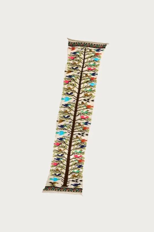 Fulling Wool HAPPY Scarf BIRD TREE - Beige made by Kapital
