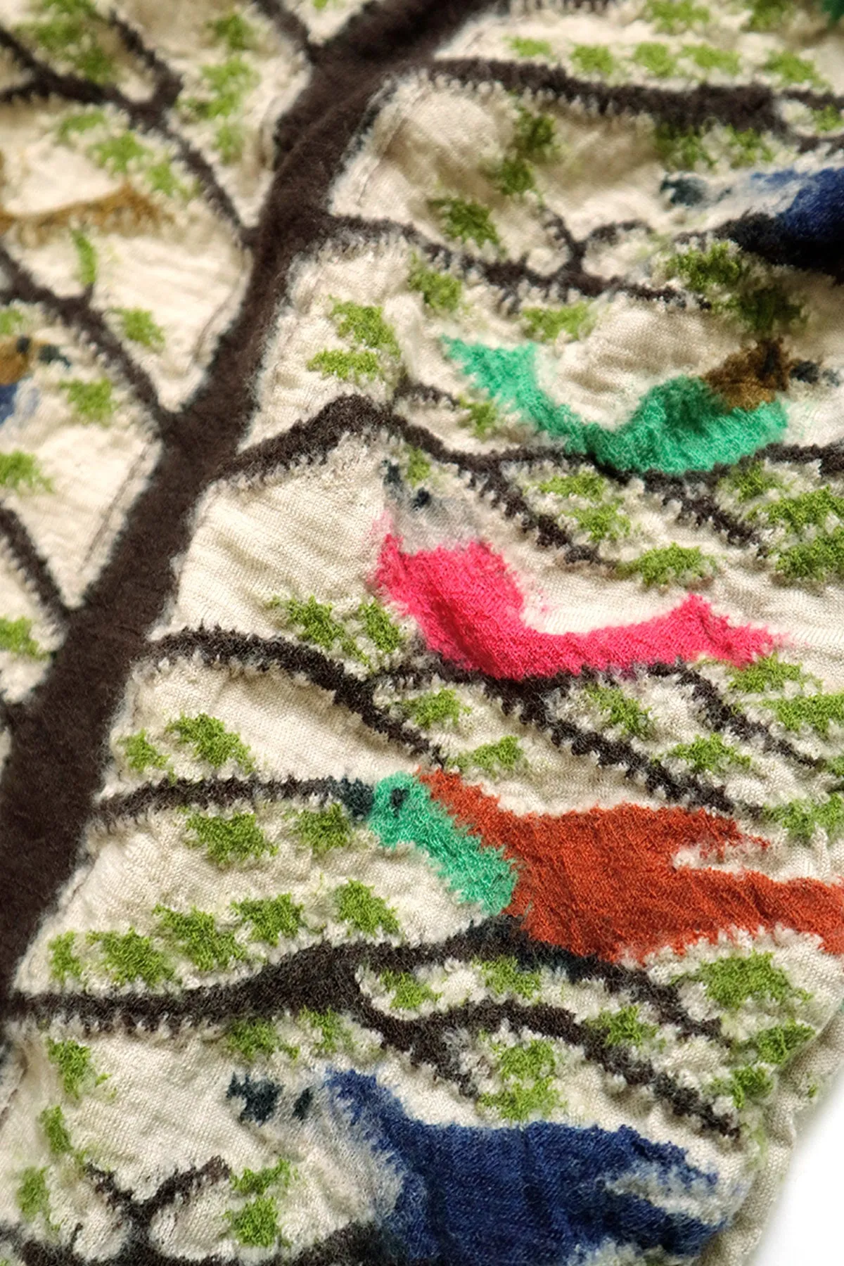 Fulling Wool HAPPY Scarf BIRD TREE - Beige sold by Canoe Club product image thumbnail 2