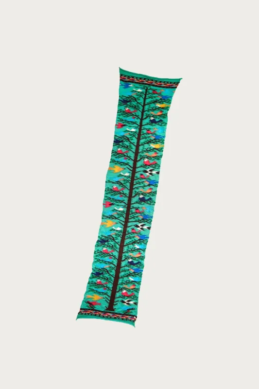 Fulling Wool HAPPY Scarf BIRD TREE - Emerald sold by Canoe Club