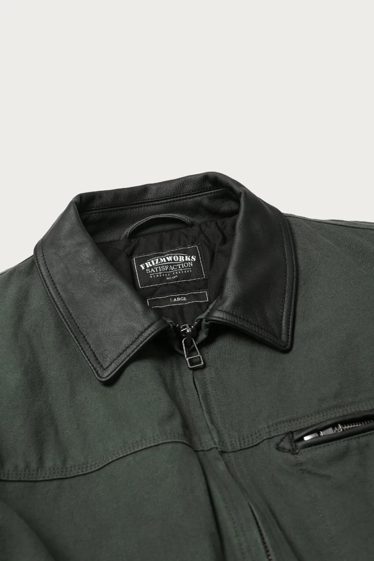 Heavy Canvas Destroyed Work Jacket - Olive sold by Canoe Club product image thumbnail 4