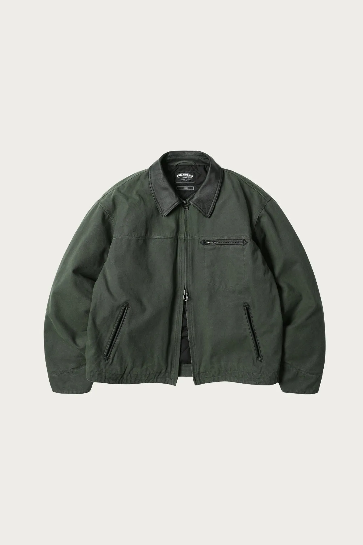 Heavy Canvas Destroyed Work Jacket - Olive sold by Canoe Club