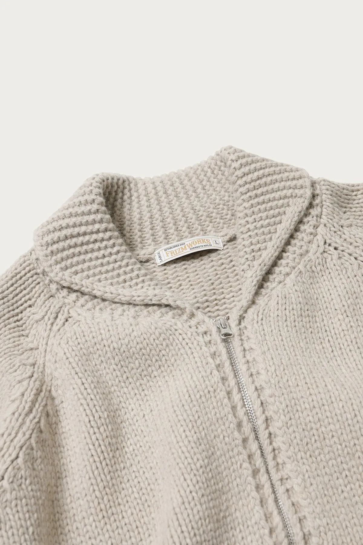 Heavy Cowichan Zipup Cardigan - Oatmeal sold by Canoe Club product image thumbnail 3