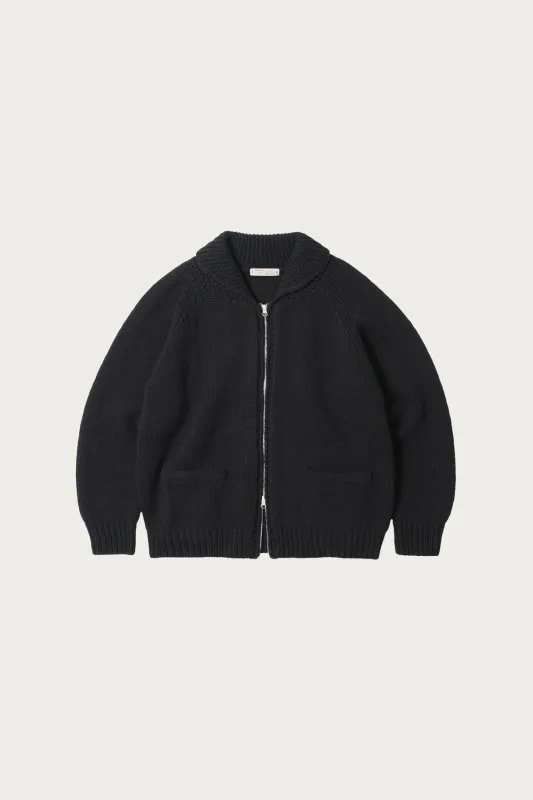 Heavy Cowichan Zipup Cardigan - Black made by FrizmWORKS