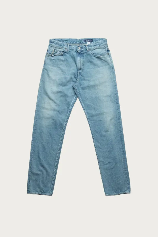 C.T.L. Straight Denim Pants - Bengara (Indian Red) - Light Indigo made by Cottle