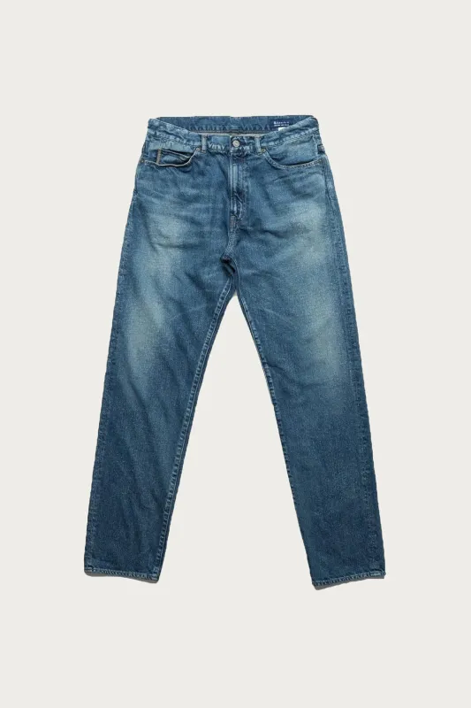 C.T.L. Straight Denim Pants - Bengara (Indian Red) - Dark Indigo made by Cottle