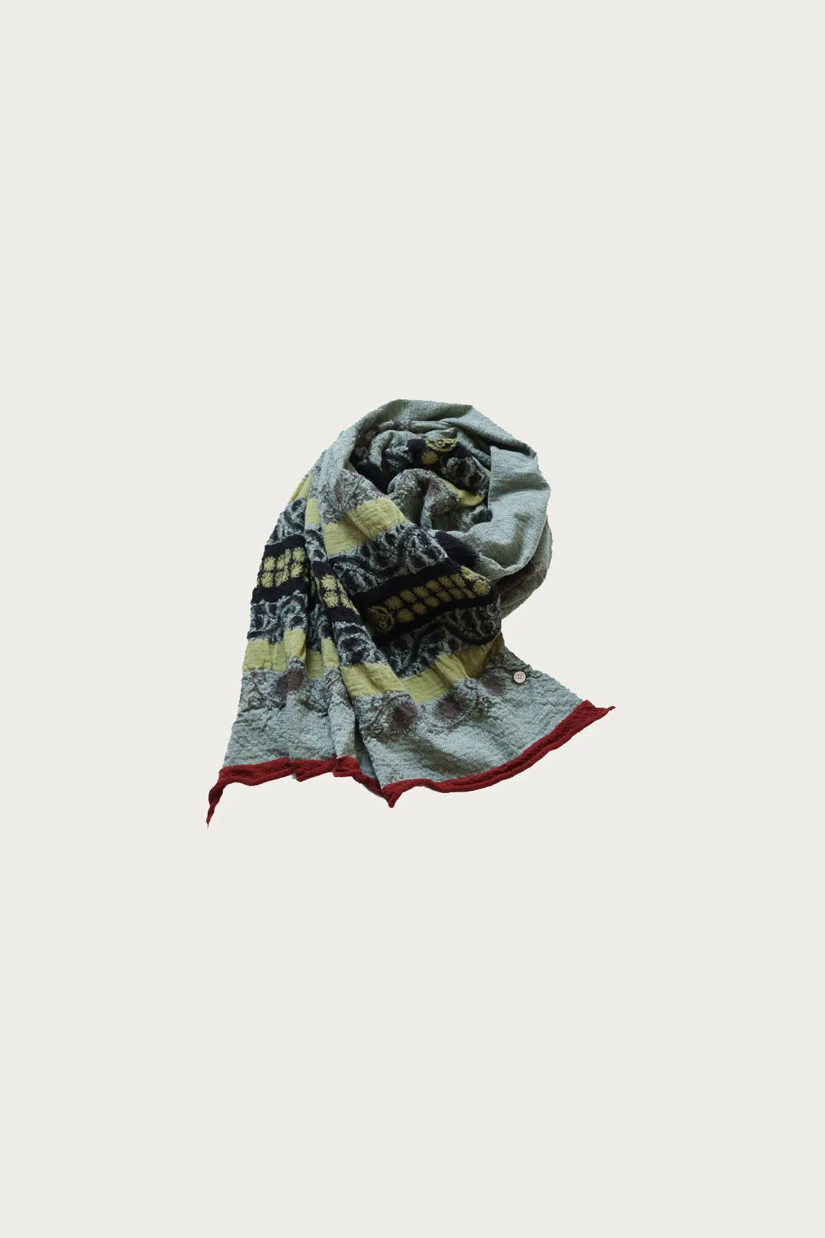 Fulling Wool Scarf COPTIC SKULL - Green sold by Canoe Club product image thumbnail 4