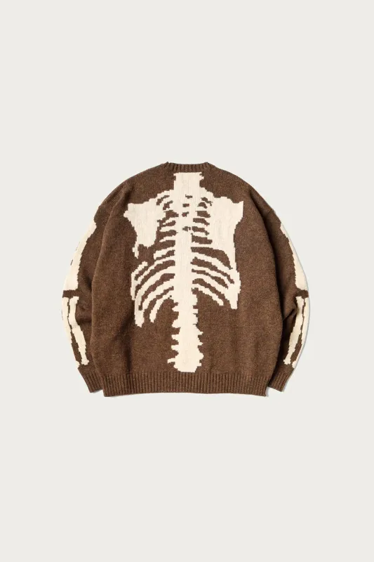 5G Wool BONE Crew Sweater - Brown sold by Canoe Club