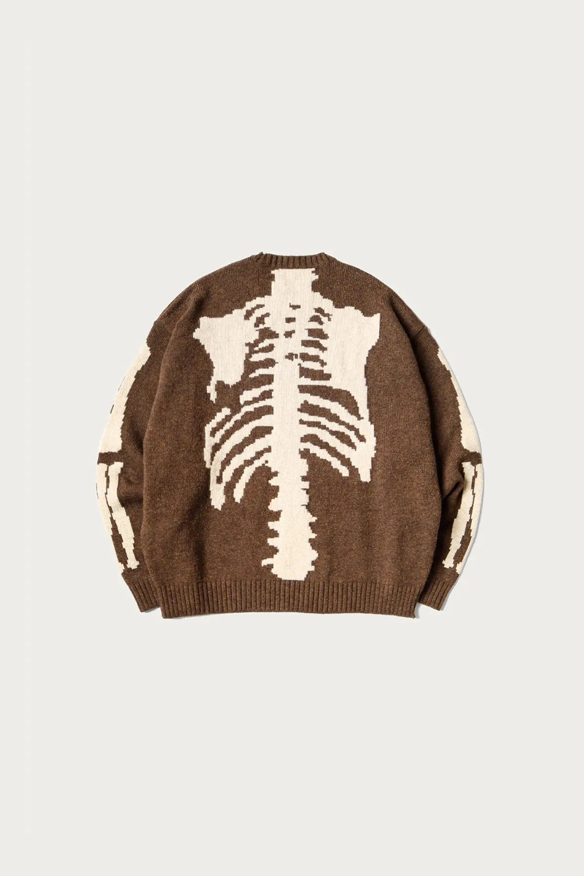 5G Wool BONE Crew Sweater - Brown sold by Canoe Club
