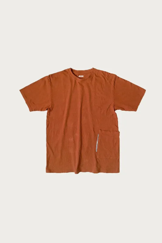 Gauze Jersey BISCUIT Pocket T - Brown made by Kapital
