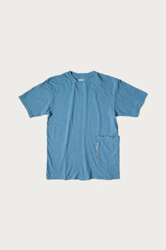 Gauze Jersey BISCUIT Pocket T - Light Blue sold by Canoe Club