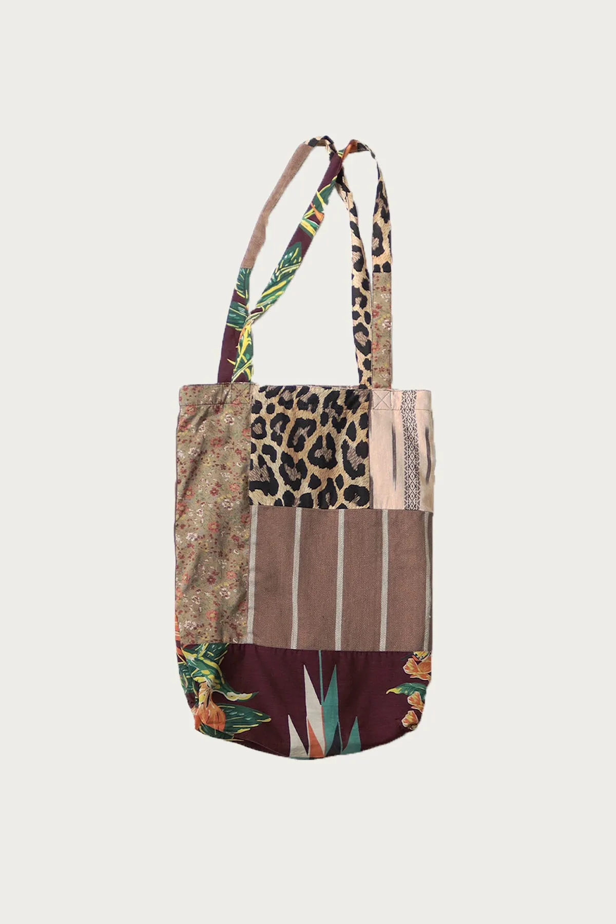 Patchwork NOVEL Tote Bag - Brown sold by Canoe Club