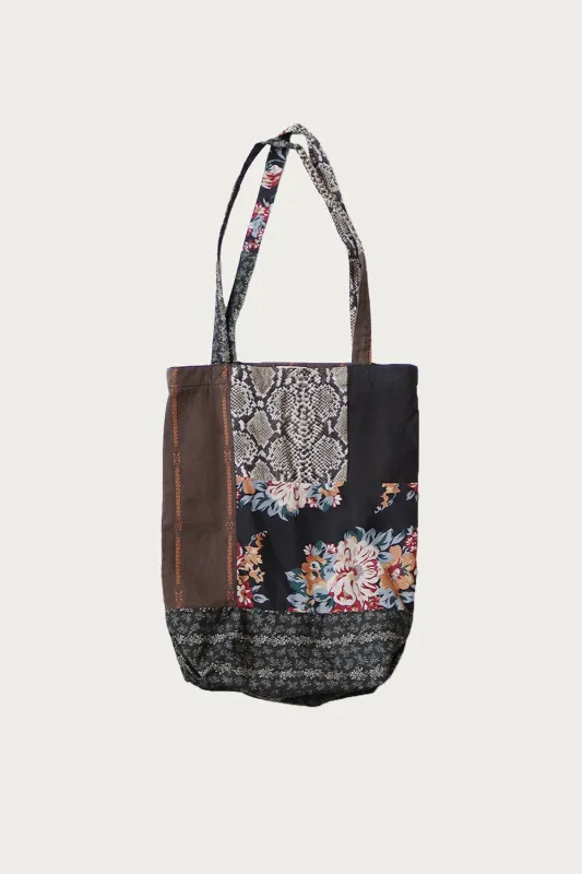 Patchwork NOVEL Tote Bag - Black sold by Canoe Club