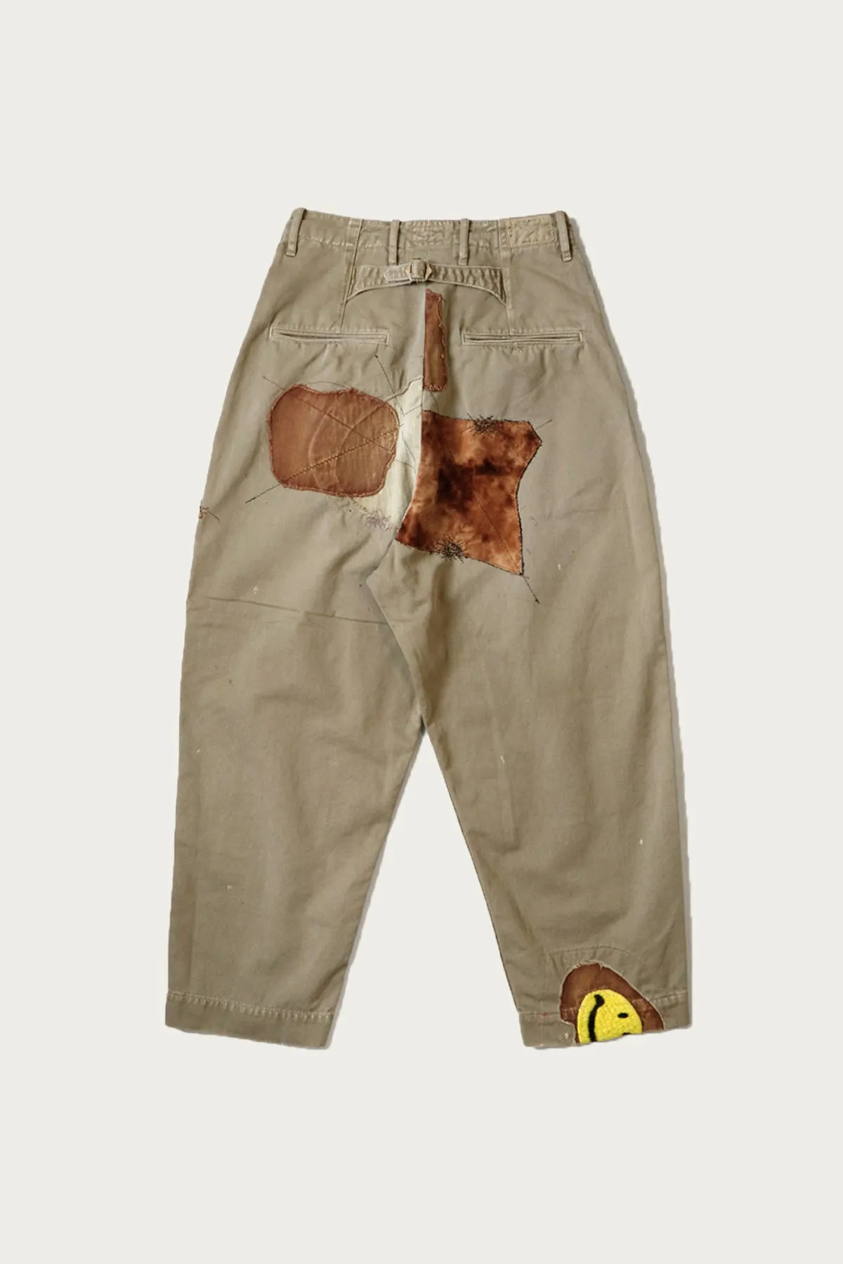 Katsuragi Cotton High Waist NIME Pants (Gypsy Patch Remake) - Beige sold by Canoe Club product image thumbnail 2