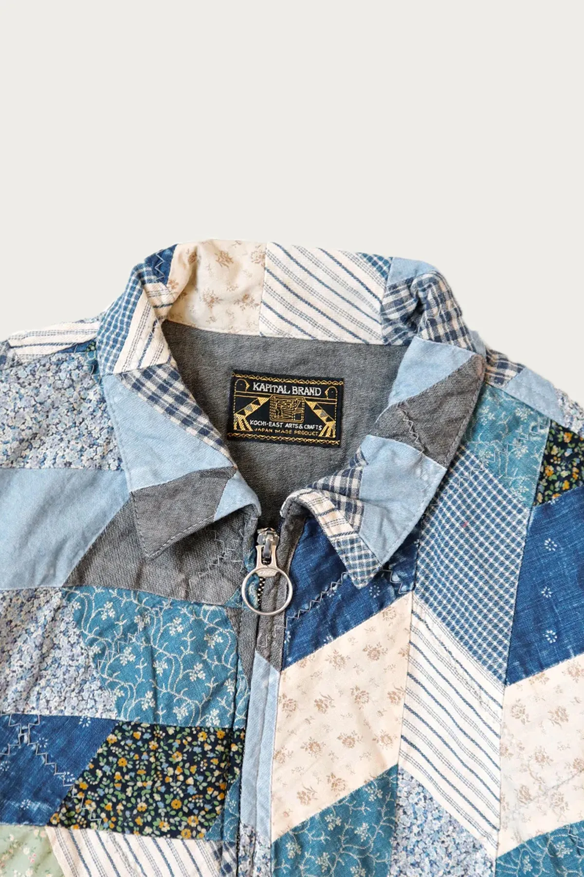 YABANE Quilt Patchwork Drizzler JKT - Indigo sold by Canoe Club product image thumbnail 4