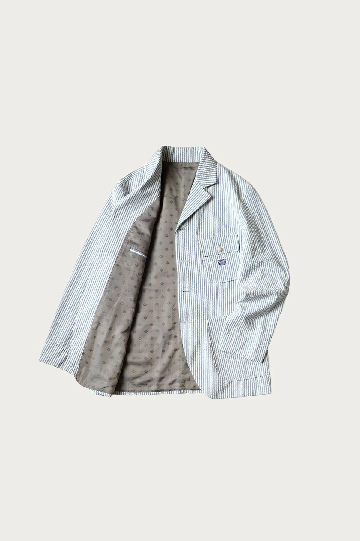 Seersucker LUMBER SUIT JKT - Sax sold by Canoe Club product image thumbnail 2