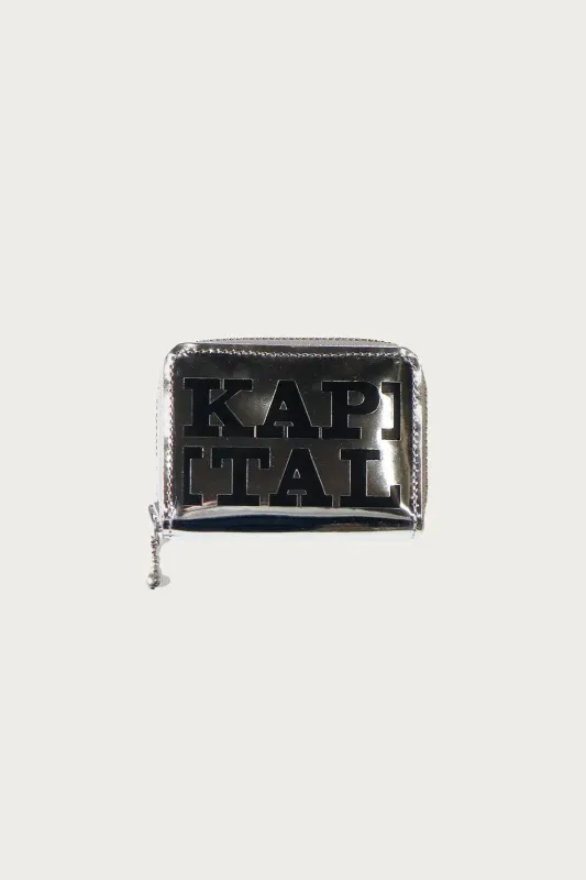 Mirror Leather THUMBS-UP Mini Wallet - Black made by Kapital