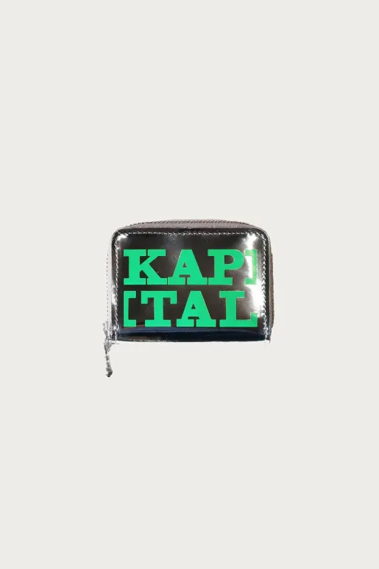 Mirror Leather THUMBS-UP Mini Wallet - Green made by Kapital