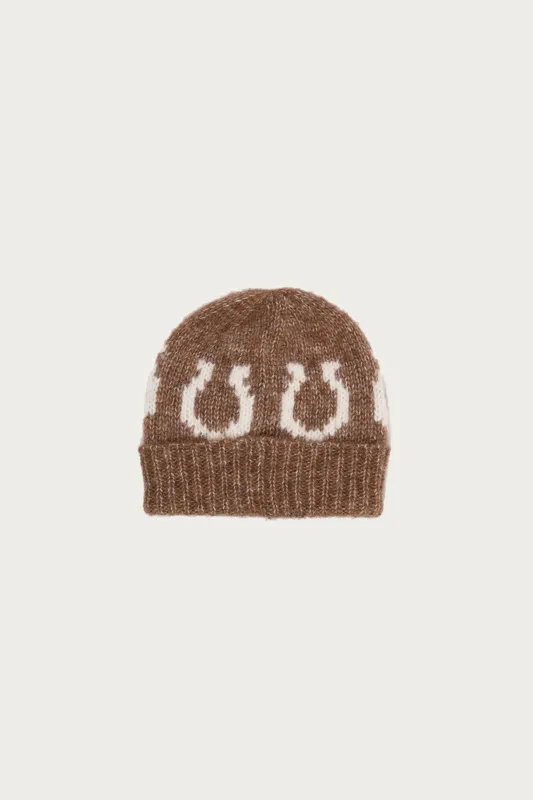 Alpaca Horseshoe Beanie - Dark Brown sold by Canoe Club