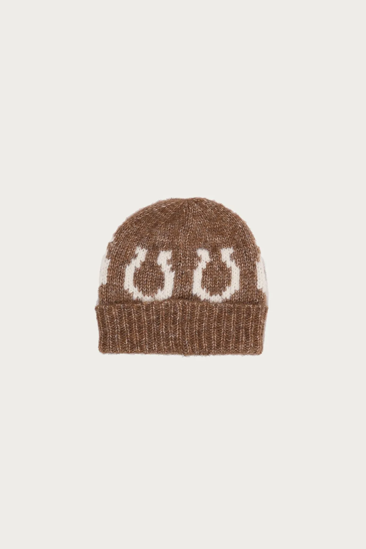 Alpaca Horseshoe Beanie - Dark Brown sold by Canoe Club