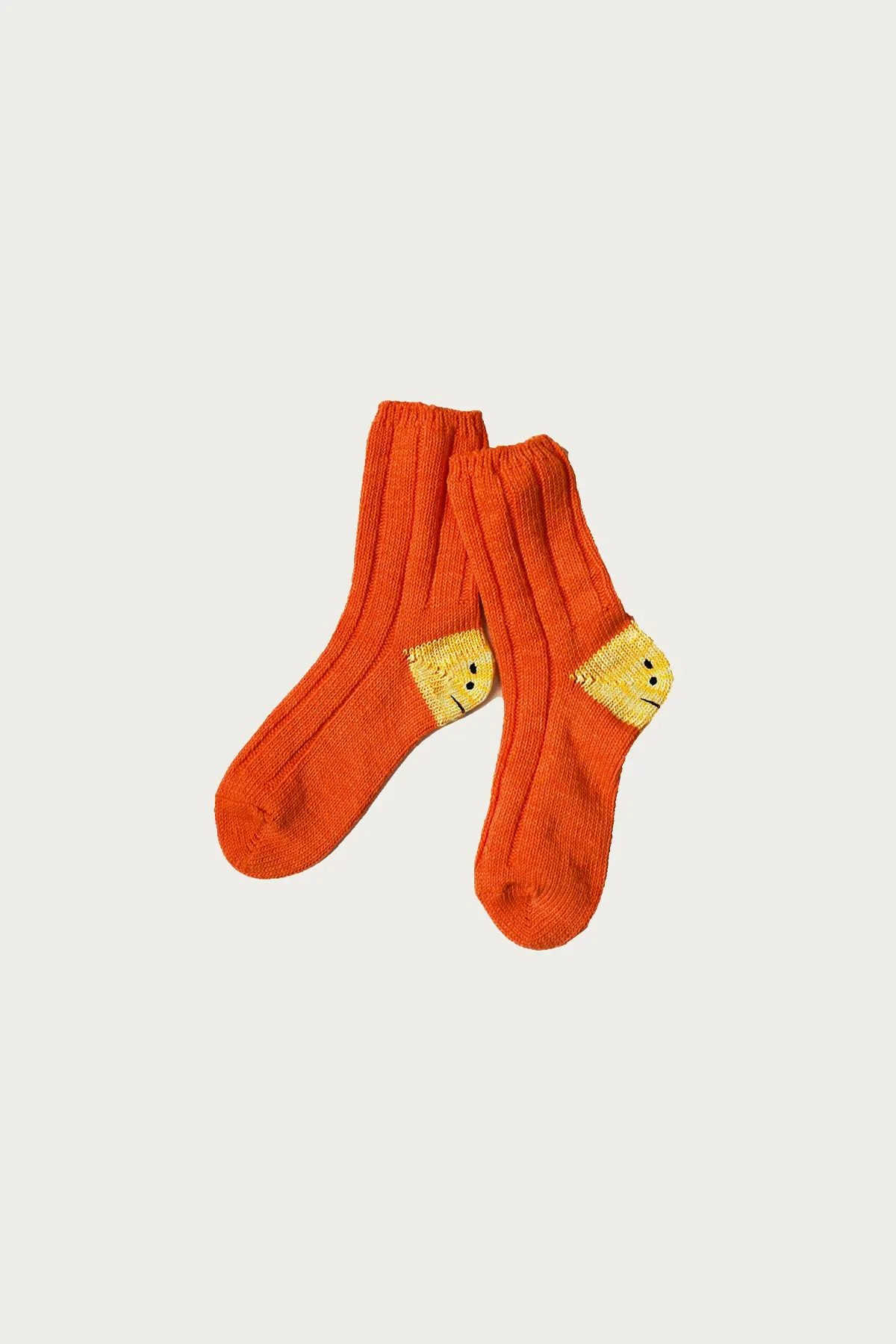 56 Yarns MA-1 RAINBOWY HAPPY HEEL Socks - Orange sold by Canoe Club