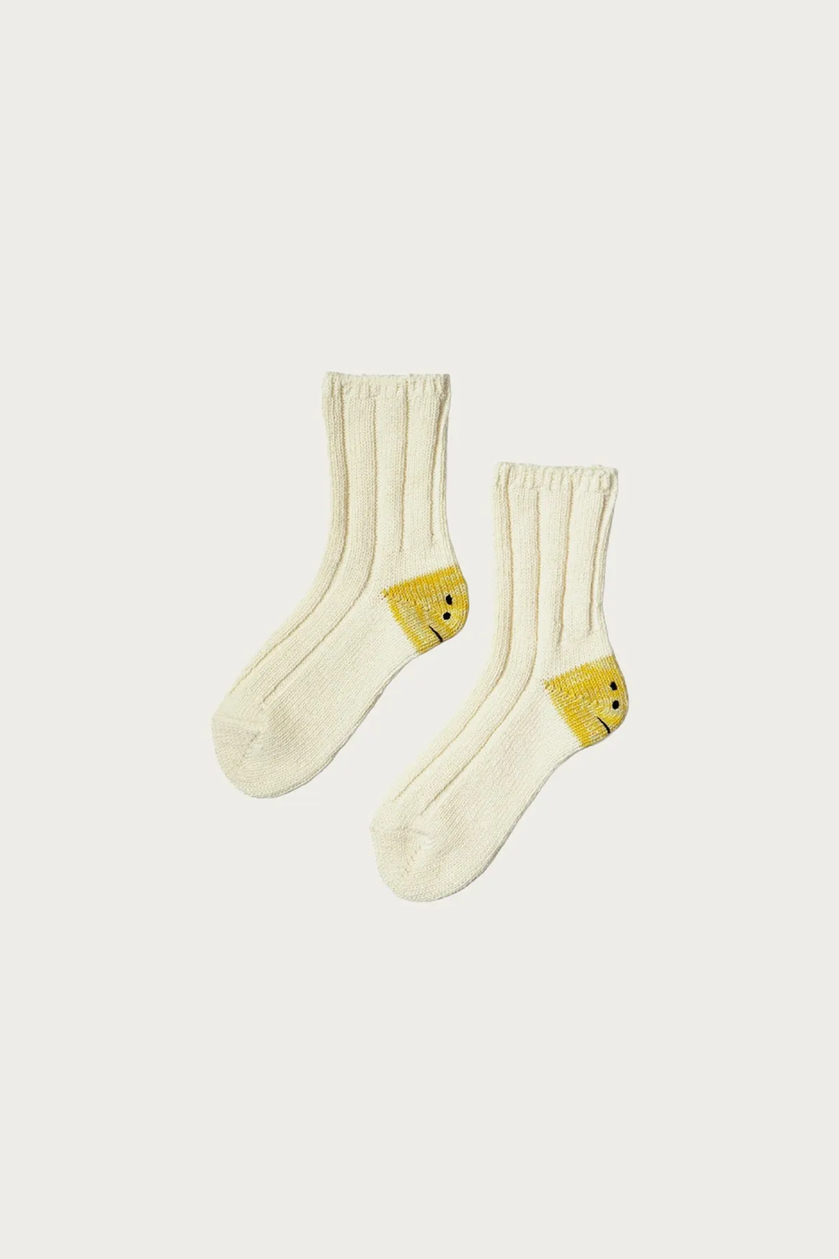 56 Yarns MA-1 RAINBOWY HAPPY HEEL Socks - White sold by Canoe Club