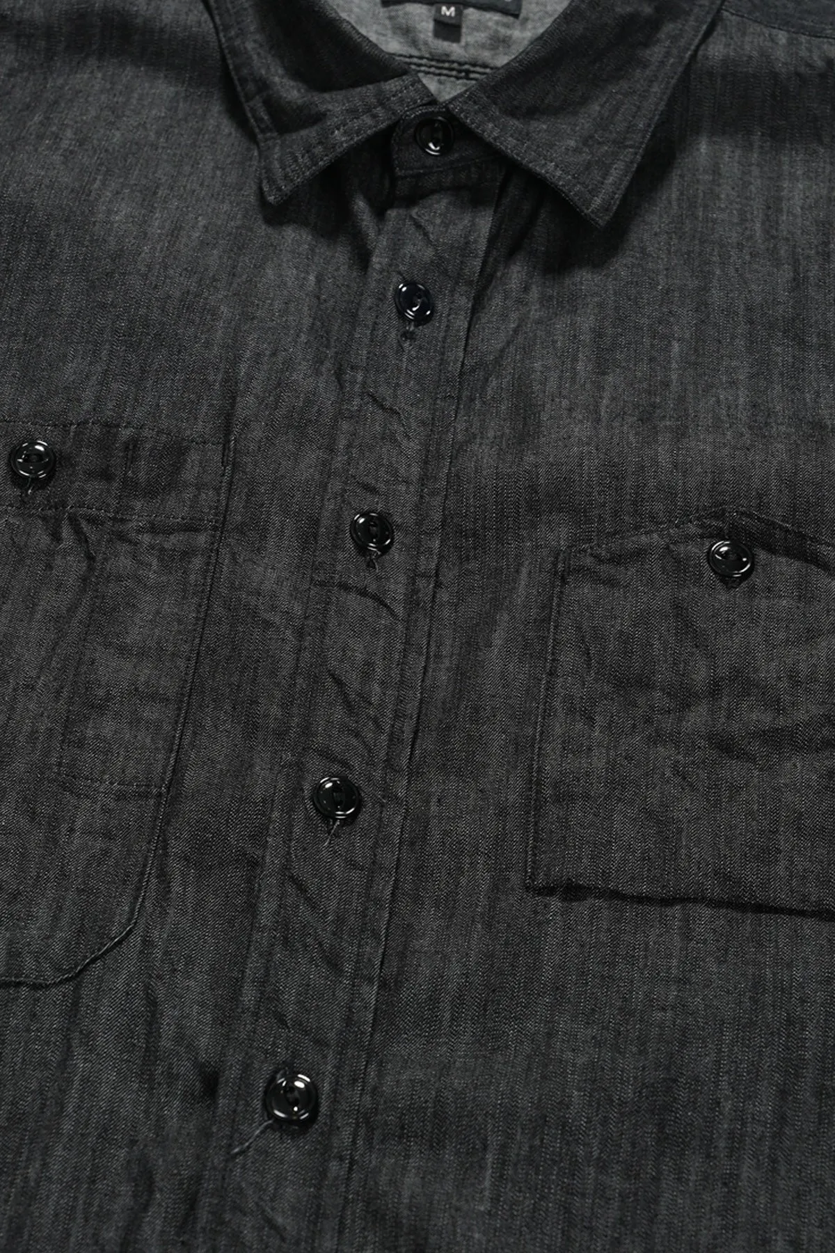 Work Shirt - Black Cotton Denim Shirting sold by Canoe Club product image thumbnail 3