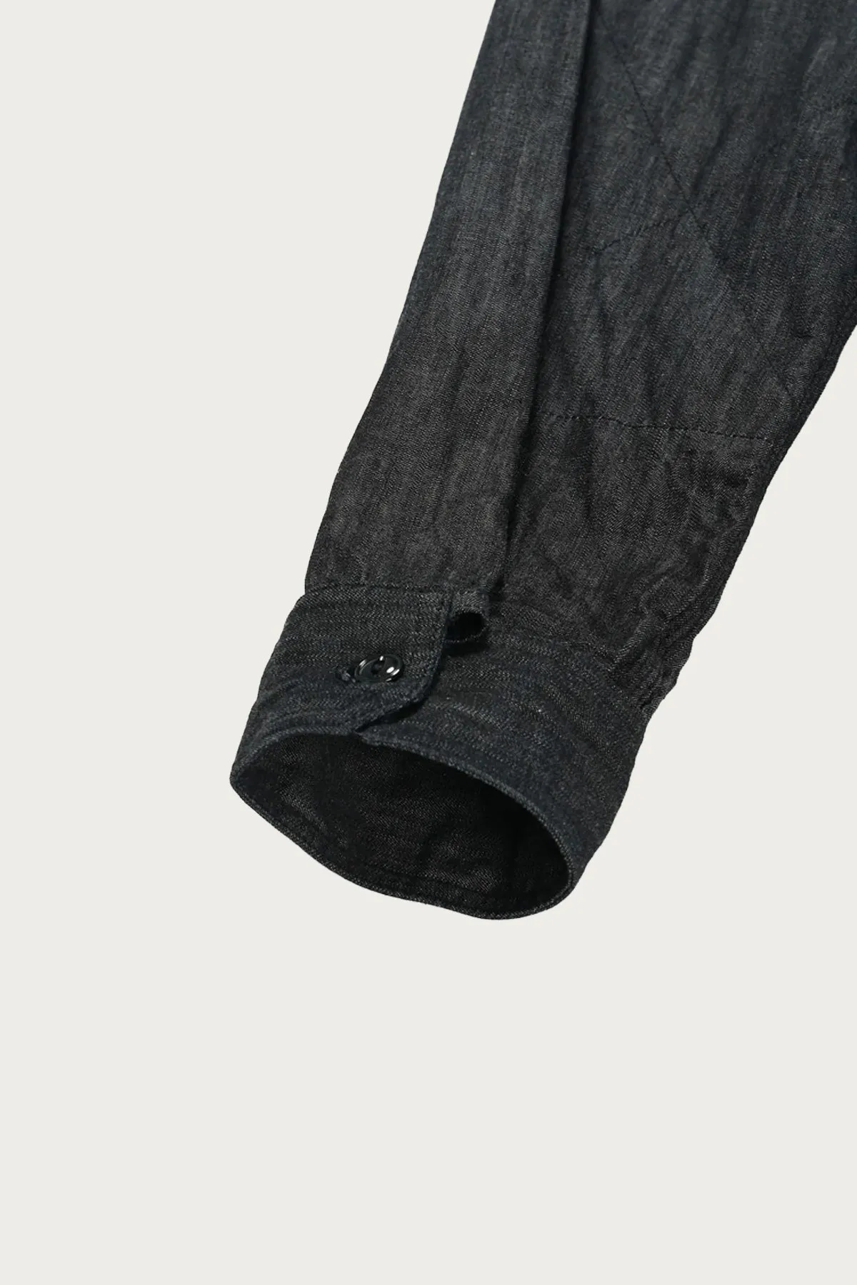 Work Shirt - Black Cotton Denim Shirting sold by Canoe Club product image thumbnail 4