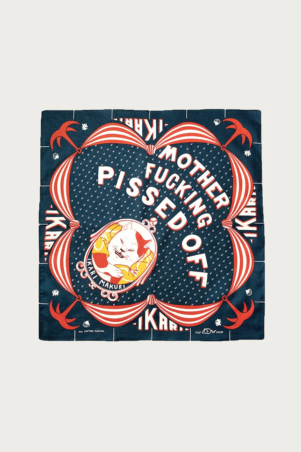 Color Bandana IKARIMAKURI - Navy sold by Canoe Club