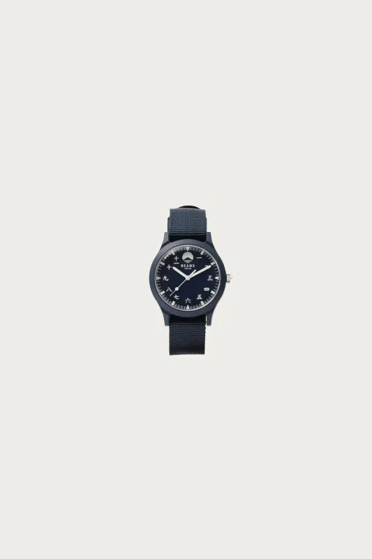 Beams Japan Kanji Number Wrist Watch - Navy made by Canoe Club