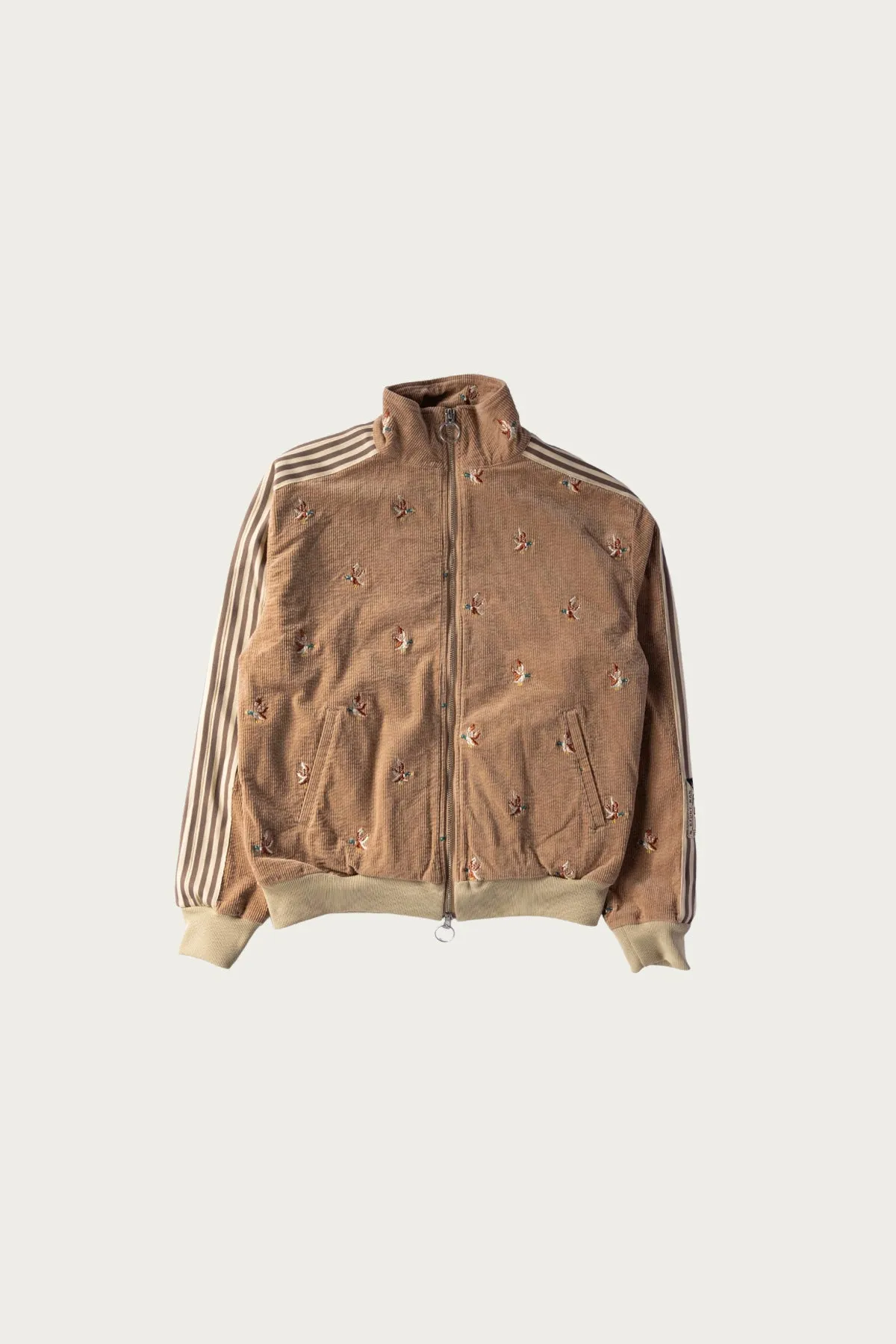 11W Stretch Corduroy DUCK Embroidery Track JKT (Banner Stripe) - Gold/Beige sold by Canoe Club