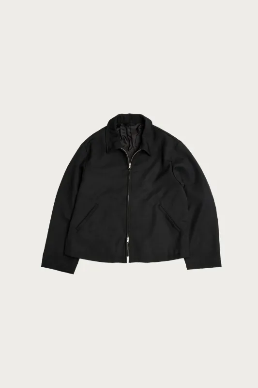 Site Jacket - Black Heavyweight Wool Gabardine sold by Canoe Club