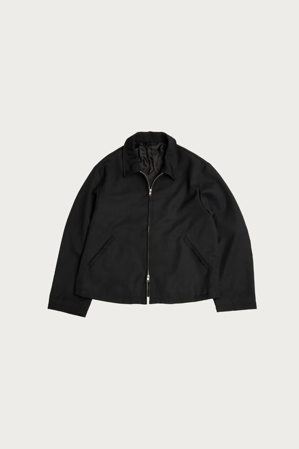 Site Jacket - Black Heavyweight Wool Gabardine sold by Canoe Club