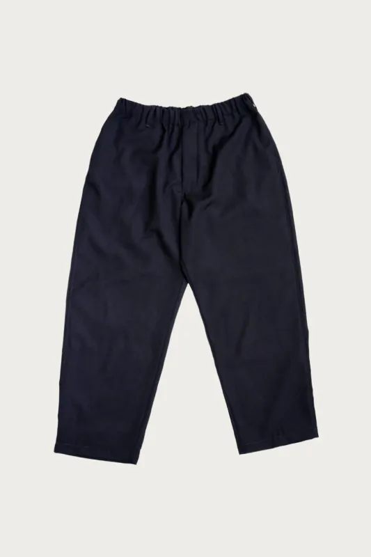 Carry On Pant - Dark Navy Wool Gabardine sold by Canoe Club