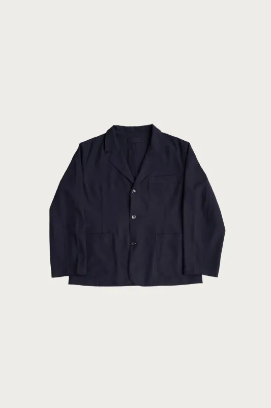 Carry On Jacket - Dark Navy Wool Gabardine sold by Canoe Club