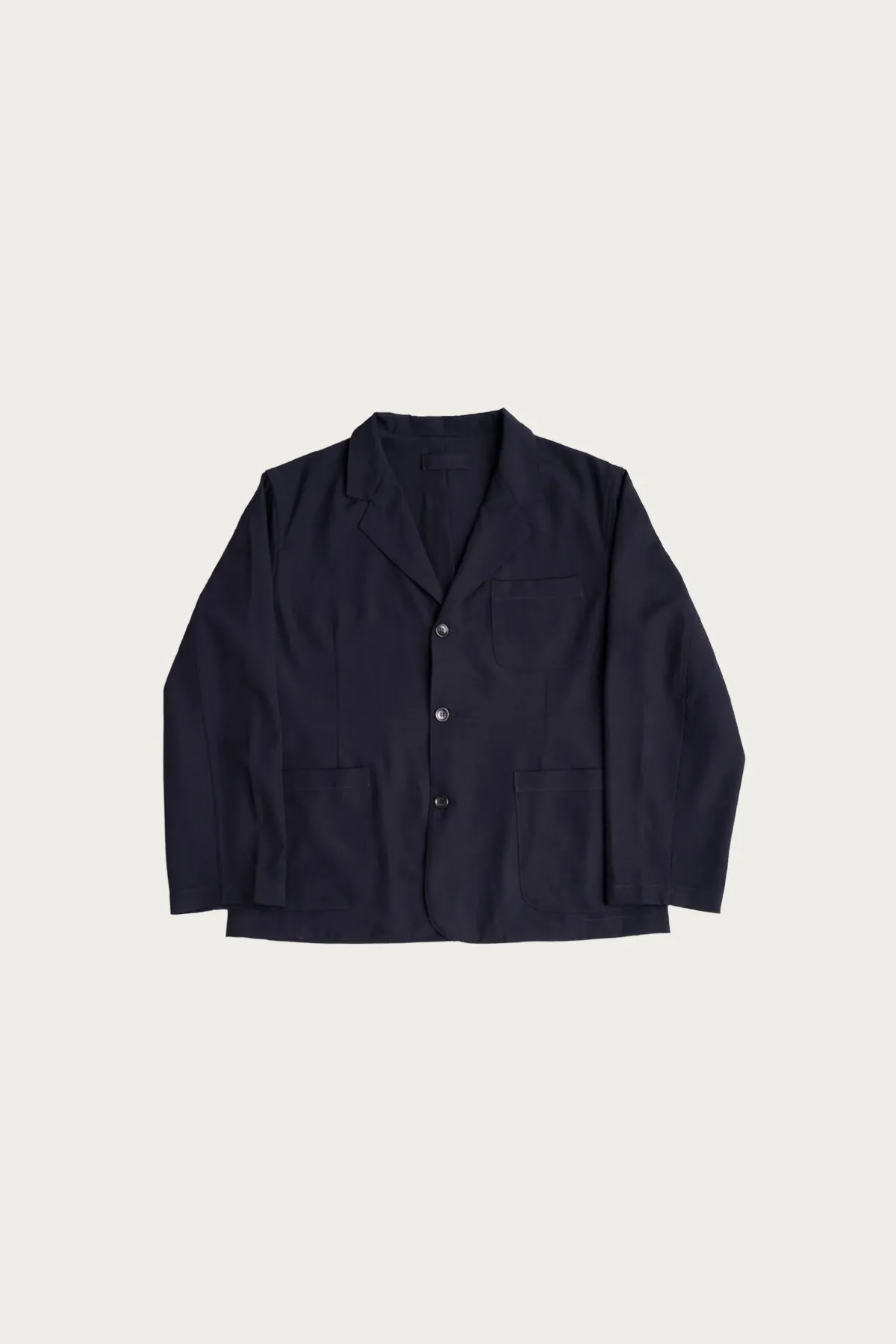 Carry On Jacket - Dark Navy Wool Gabardine sold by Canoe Club