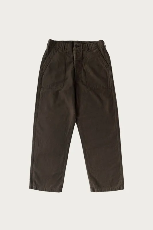 Relax Fit Cotton Linen Moleskin Fatigue Pants - Charcoal Grey sold by Canoe Club