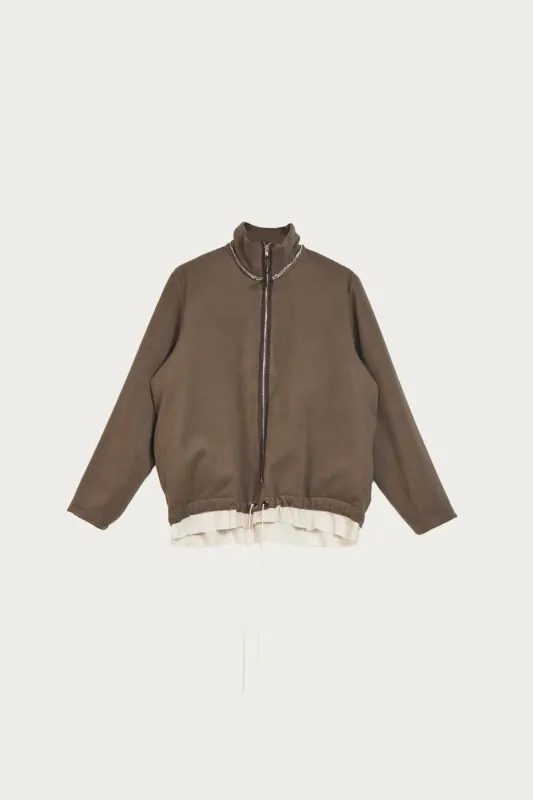 Fleece Anorak - Taupe Wool Fleece sold by Canoe Club