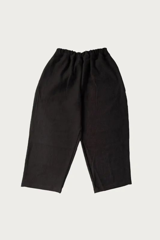 Studio Pant - Charcoal Textured Wool Linen sold by Canoe Club